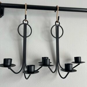Black Metal Taper Candle Wall Sconces